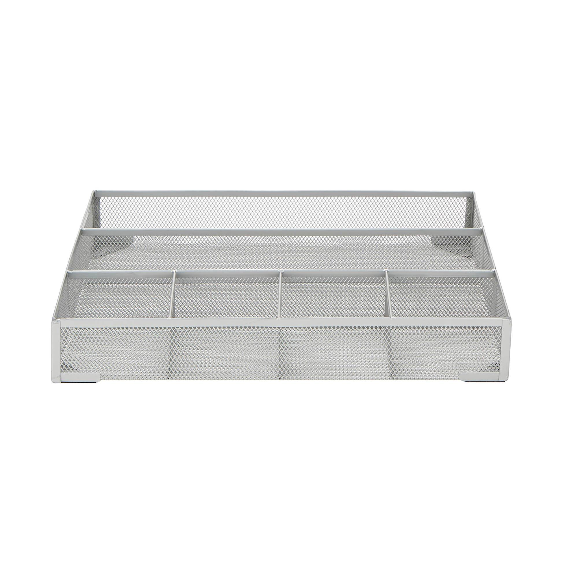 Mind Reader Silver 2 Piece Mesh Deep Drawer Organizer